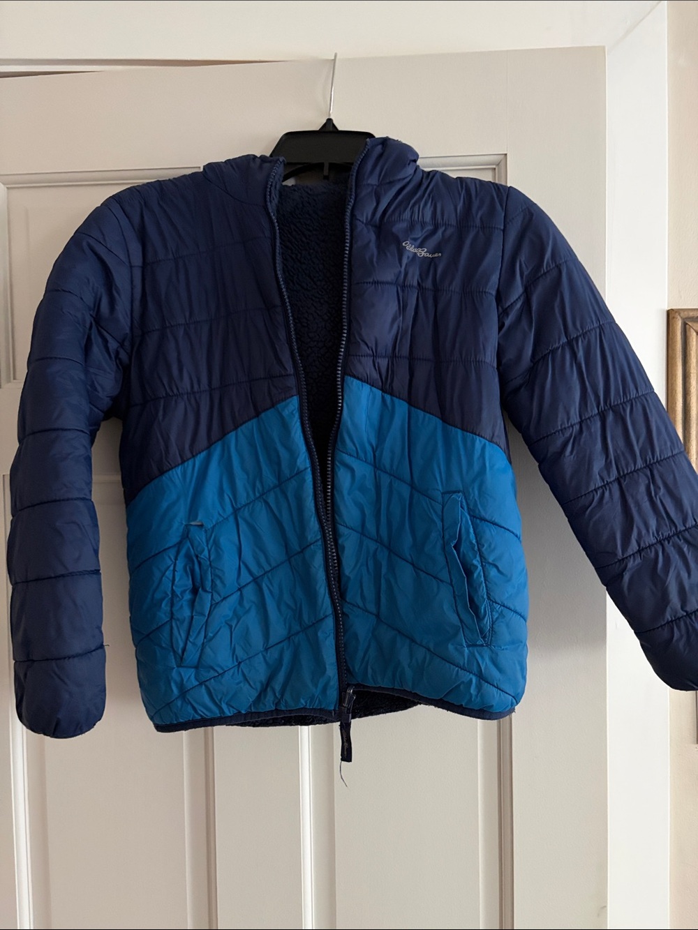 Kids Eddie Bauer Two-Tone Navy & Royal Blue Quilted Jacket